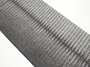 銀通し変わり横縞模様全通袋帯